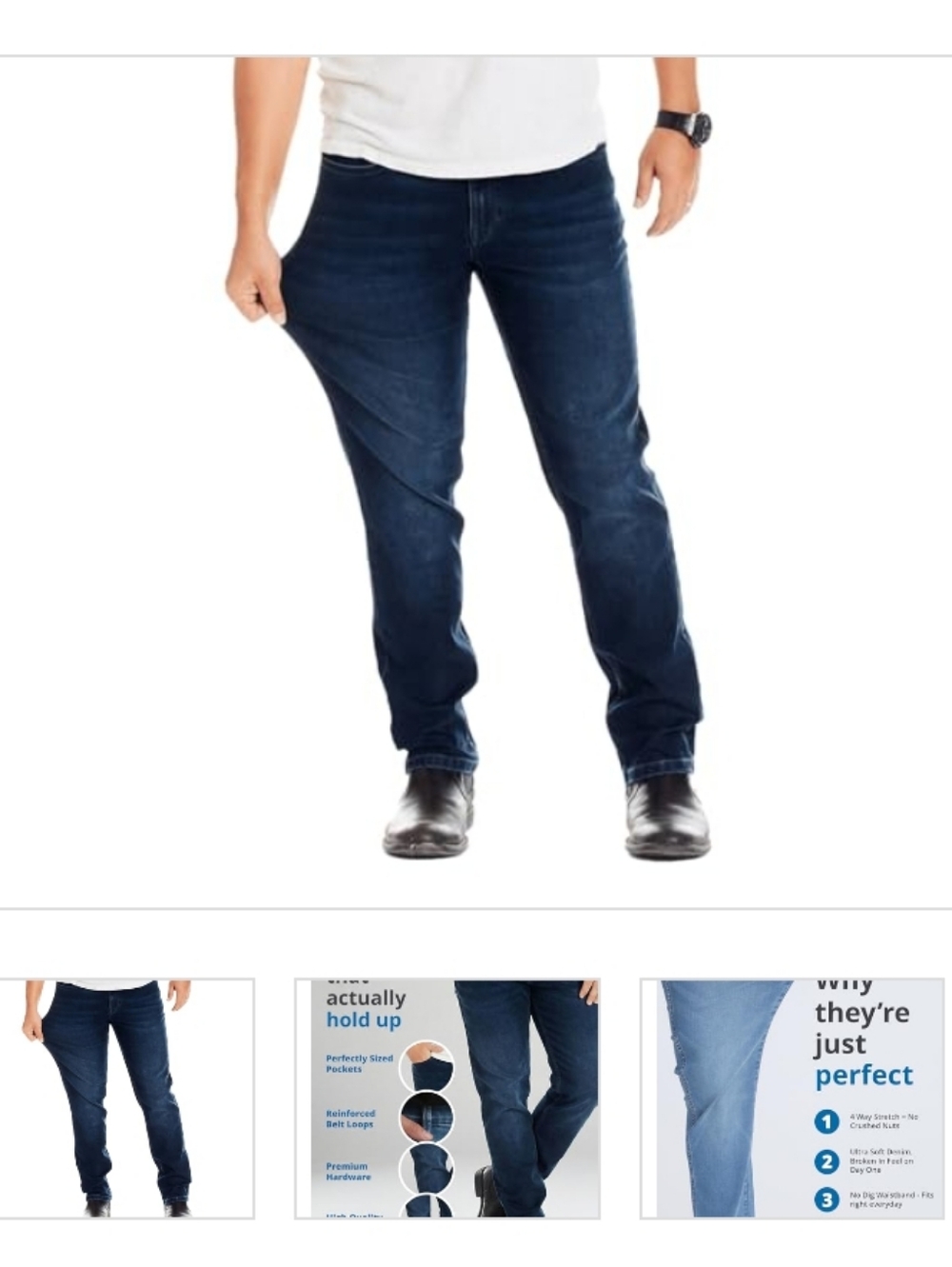 The Perfect Jean TPJ Athletic Fit Jeans OG Stretch Captain - Midnight Blue 33x32 - Picture 3 of 3